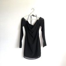 Princess Polly Black Tisha Off The Shoulder Mini Dress Size 6 NWT Whimsigoth