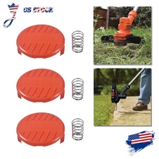 Replacement Spool Cap and Spring for AFS Trimmer Black & Decker RC-100-P 3 Pack