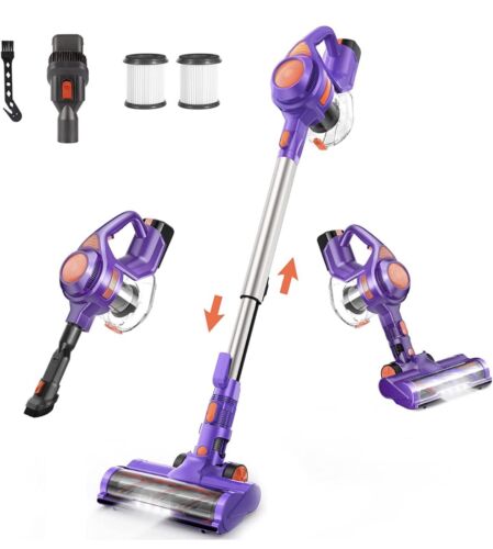 TOCWON Cordless Vacuum,4-in-1 Lightweight Stick Vacuum Cleaner 24Kpa-X8