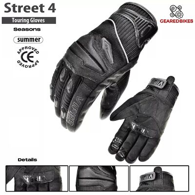 Motorrad Textil CE geprüft atmungsaktiv Sport Motorrad Handschuh schwarz