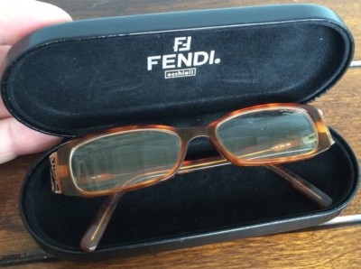 Authentic FENDI Tortoise Eyeglasses Frames w/FENDI Hard Shell Case Nice!! 