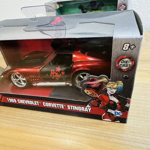 2 Jada Toys 1/24 Joker Harley Quinn 2009 1969 Chevrolet Corvette Stingray Batman - Picture 13 of 13