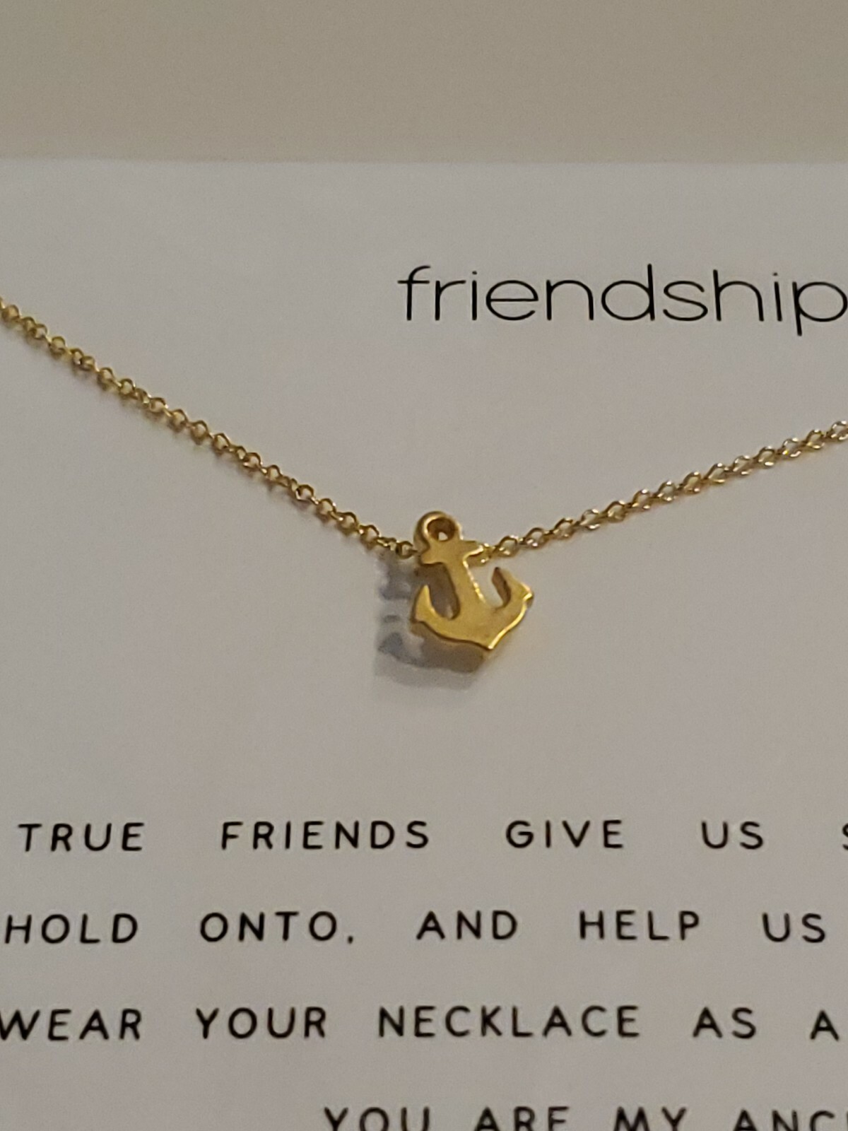 Dogeared Friendship Anchor Reminder Necklace (Gold) Necklace NWT