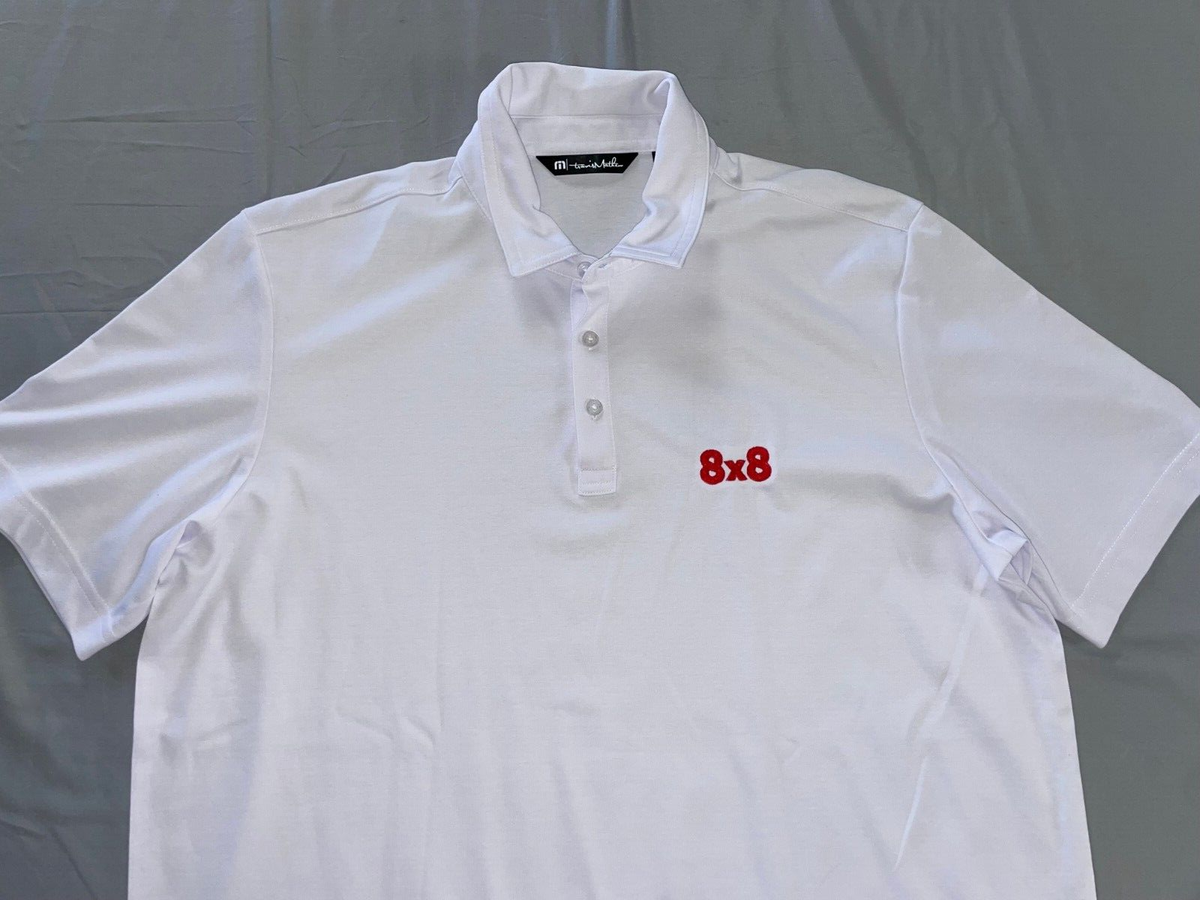 Travis Mathew Poly-Cotton Pique Polo Golf Shirt. 8X8 Stitched