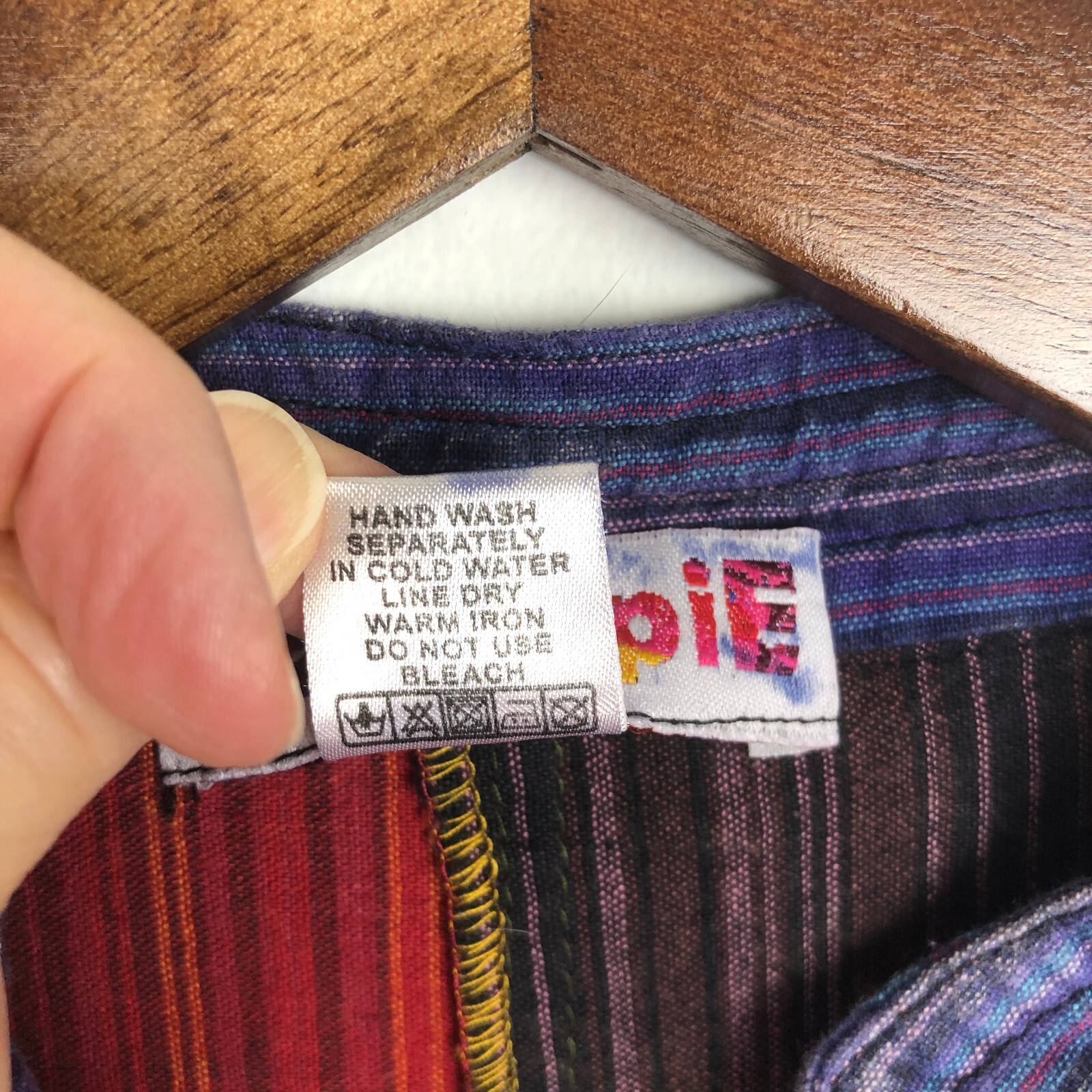 Nepal Patchwork Multicolor Chambray Long Sleeve S… - image 9