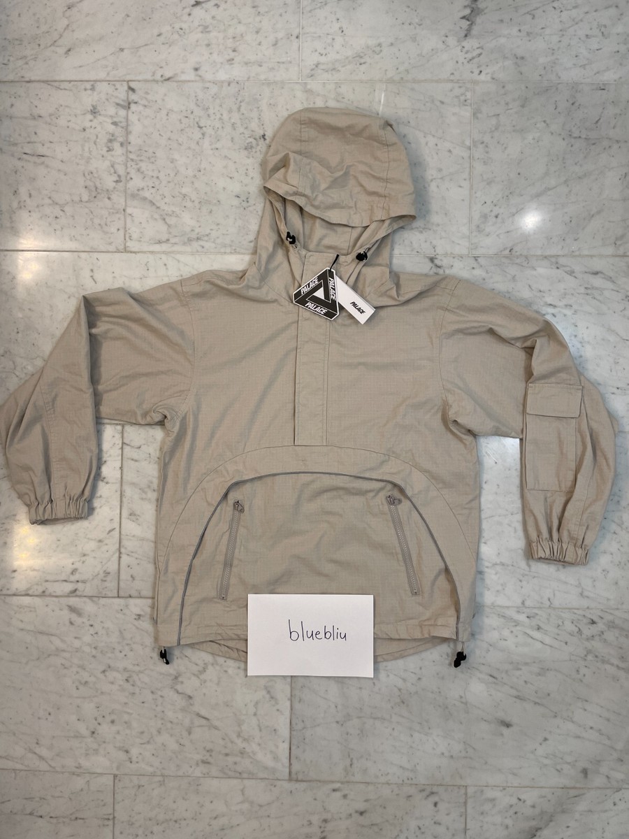 Palace Deflector 1/2 Zip Jacket - Stone White, Size S, BNWT (fits 