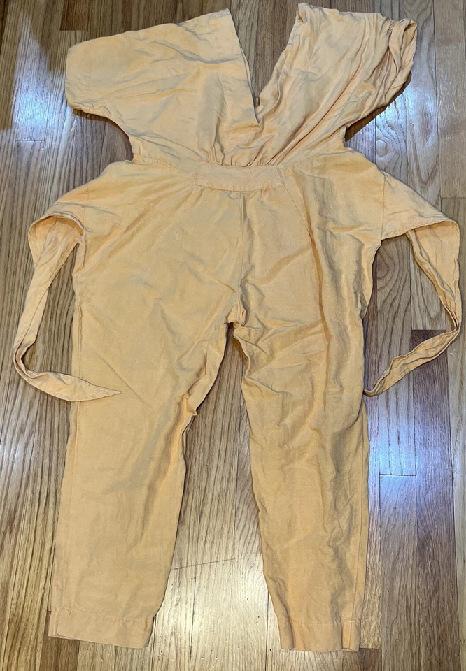 Free People Yellow Toned Jumpsuit Romper Front Wrap Tie Size XS - Image 2 of 4
