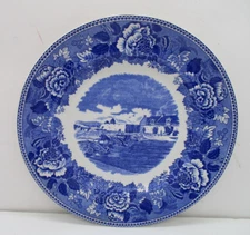 Vintage Fort Ticonderoga Transferware 10 Inch Souvenir Plate South Wall Barracks