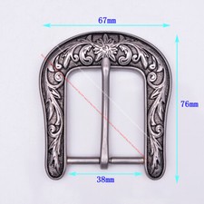 Western Flower Single Prong Leathercraft Pin Belt Buckle Replacement fits 38mm