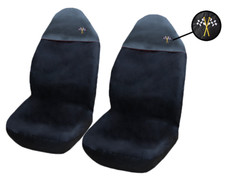 2 Black Car Seat Covers UNIVERSAL PAIR Fits MG MG3 MG ZT TF ZS ZR ETC
