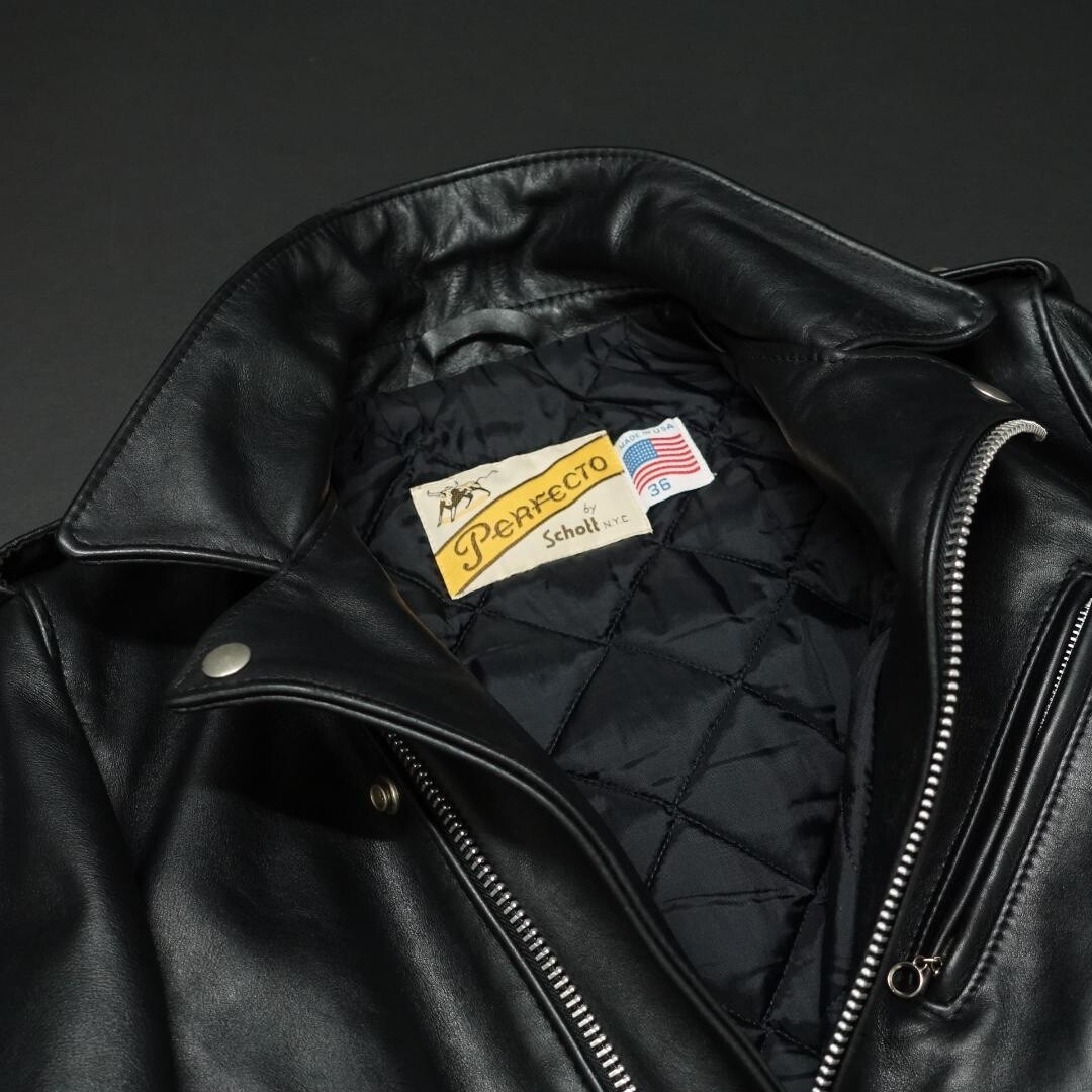 Schott Perfecto Double Leather Riders Jacket Size 36 One Star Made