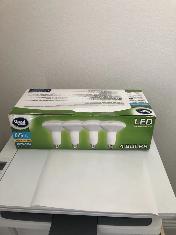4 Bulbs LED Soft White (luz Blanco Suave) 65 Watt/ LED BR30 Reflector - Image 2 of 4