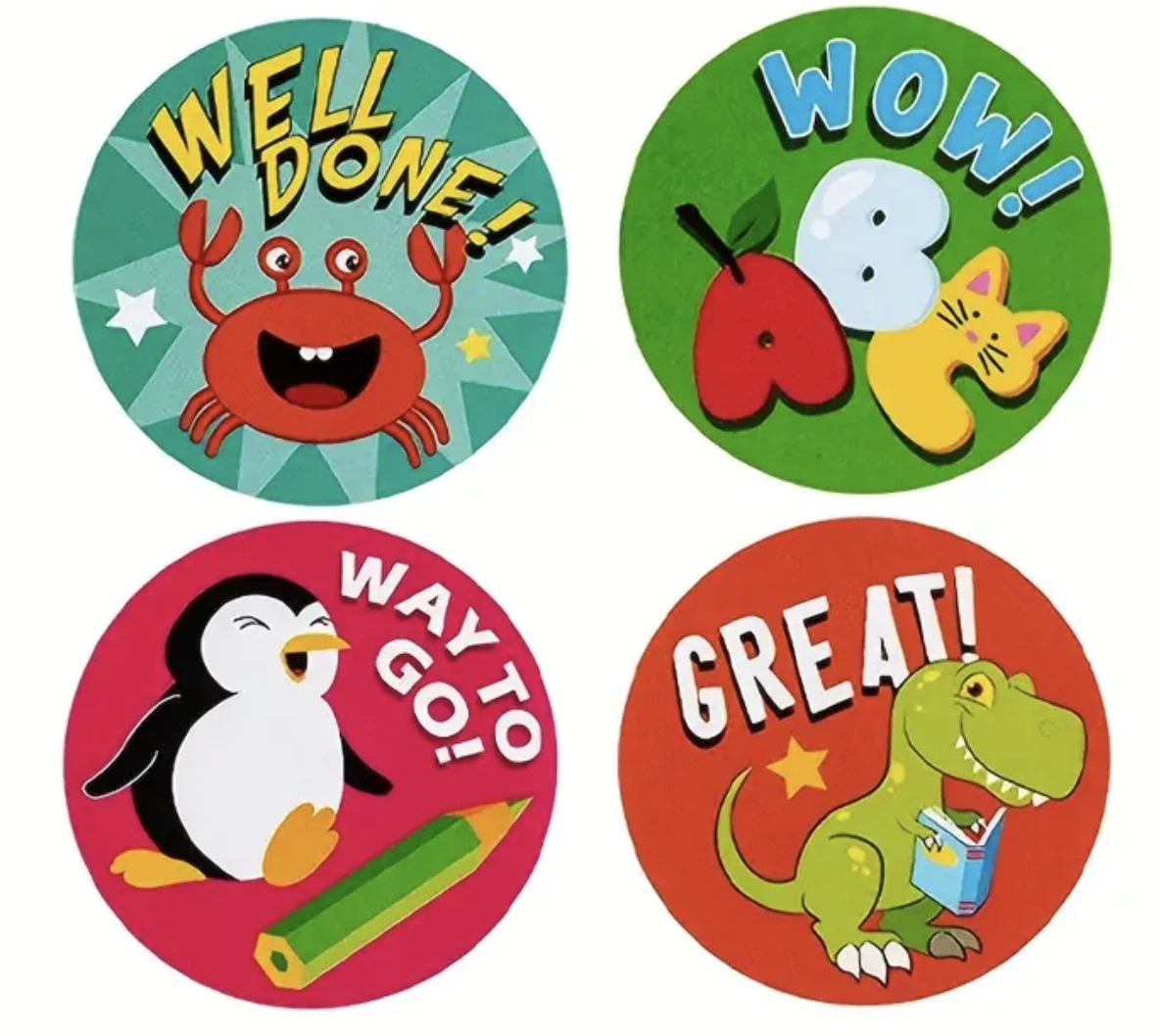 Positive Reward Teacher Merit Stickers 2.5cm 50/100pc Classroom Award Kids Party