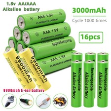 16Pcs 1.5V AA AAA Rechargeable Batteries 3000mA Alkaline Battery /Lithium Li-ion