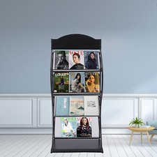 4 Tier Floor Standing Metal Magazine Newspaper RackLiterature Display Holder