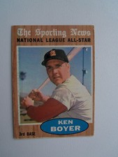CARD:BASEBALL:1962 Topps No 392 Ken Boyer 3rd Base National League All Star  
