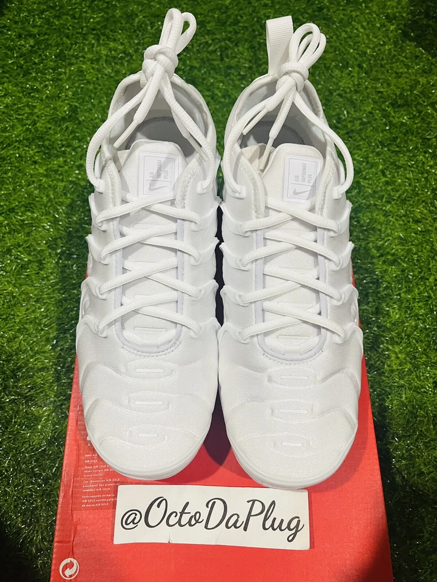 All white vapormax plus on feet sales