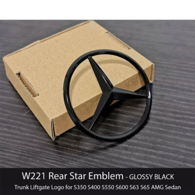 Mercedes-Benzロゴ入り ワイヤレススピーカー ブラック Gloss Black Mercedes-Benz S-Class W221 Rear Boot Emblem Star Badge
