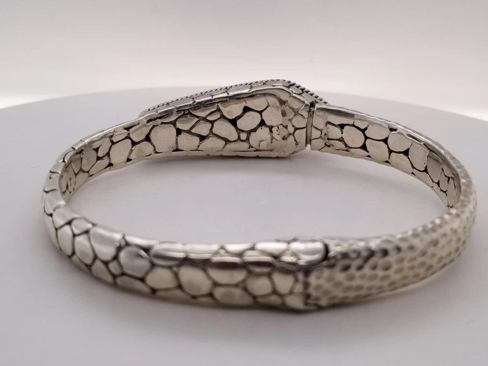 Artisan Collection of Bali 绿色玛瑙银锤和水印手链 — 第 3/4 张图片