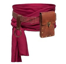 Renaissance Pirate Costume Set Corset Belt Sash Pouch Purse Steampunk