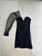 black nastygal asymmetric single sleeve mesh dress 