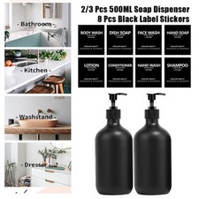 2/3 Pcs 500ml Plastic Pump Bottles Soap Dispenser Shampoo Shower Gel Container