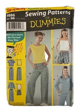 9886 Simplicity Teens Pajamas Tops Pants Dummies Pattern Size 11/12 13/14 15/16