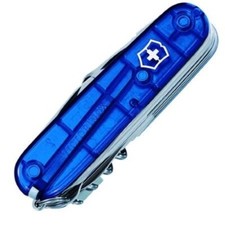 VICTORINOX SWISSCHAMP SWISS ARMY POCKET KNIFE TRANSLUCENT TRANSPARENT SAPPHIRE