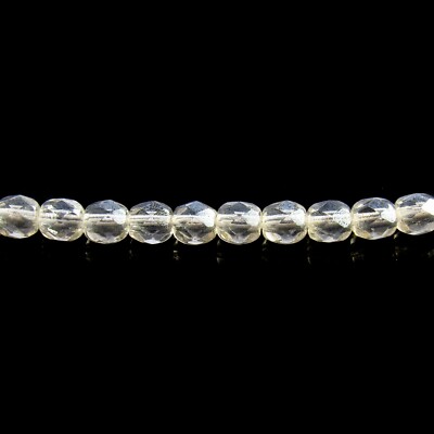 Crystal Clear  Luster - 50 4mm Round Fire Polish Czech Glass Beads