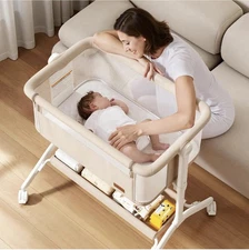 Taylengrow Baby Bedside Sleeper Bassinet – Beige – open box