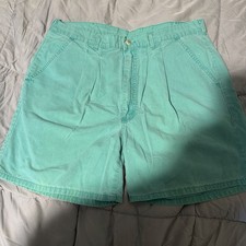 Vintage 80’s Woolrich Pleated Shorts Mens 36 Made in USA Surf Green Cotton 10031
