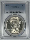 1923 Peace Silver $1 Dollar Coin PCGS MS 63