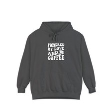 Coffee Lovers Hoodie  Powered by Love  Coffee Sweatshirt  Cozy Unisex Hoodie