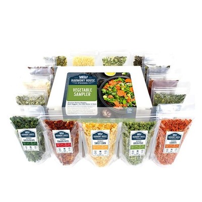 Dehydrated Vegetable Sampler   15 Count Variety Pack Resealable Zip Pouches
