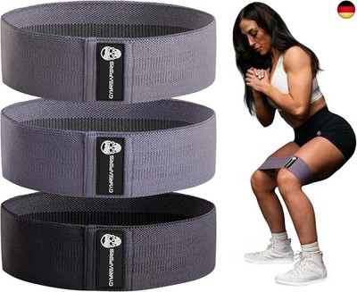 Hüftbänder für Booty Workouts | Rutschfestes Stoffband-Set mit 3 Stufen - Wi