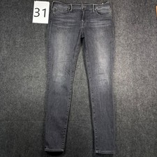 True Religion Jeans Women 30 Black Halle Mid Rise Super Skinny Made in USA