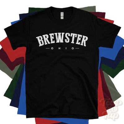 BREWSTER OHIO T-SHIRT Stark USA Retro College-Stil Heimatstadt Geschenkidee