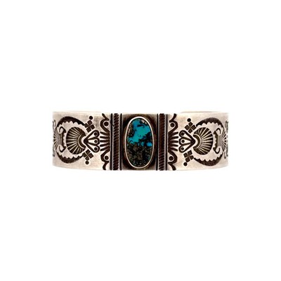 Edison Sandy Smith, Bracelet, Persian Turquoise, Navajo, 7''