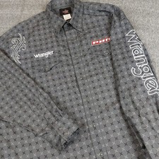 Wrangler PBR Pro Bull Riders Pearl Snap Shirt Men's 2XL Gray Cowboy Western