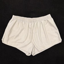 Vintage 70s 80s Adidas Light Gray Short 2 Inseam Sprinter Retro Running Unlined