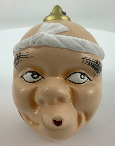 Asian Japanese Hyottoko Omen Clay Bell