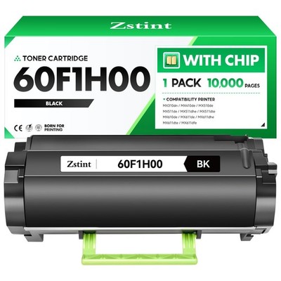 60F1H00 Black Toner Cartridge with chip 1-Pack Replacement Compatible with Le...