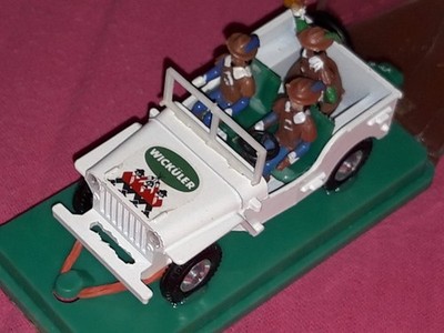 1:43 WICKÜLER AUTO mit 3 Figuren Ziss Lintorf Jeep wie Märklin Gama W-Germany
