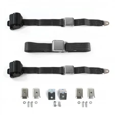 Desoto 1929 - 1945 Airplane 2pt BK Bench Seat Kit w/Brackets 3 Belts  