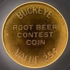 Toledo Ohio Buckeye Root Beer Contest 25 Cent Token Coin 39mm