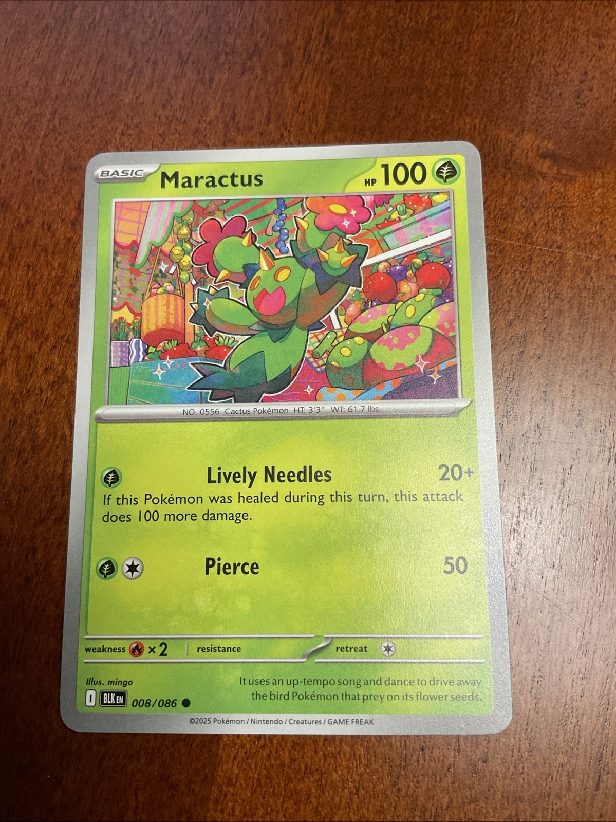 Maractus 008/086 Black Bolt Regular Pokemon TCG Card