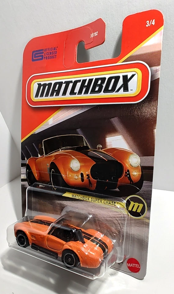 Matchbox 2025 MBX Super Chase 1965 Shelby Cobra 427 Orange w/ Rubber Tires - Image 4 of 4