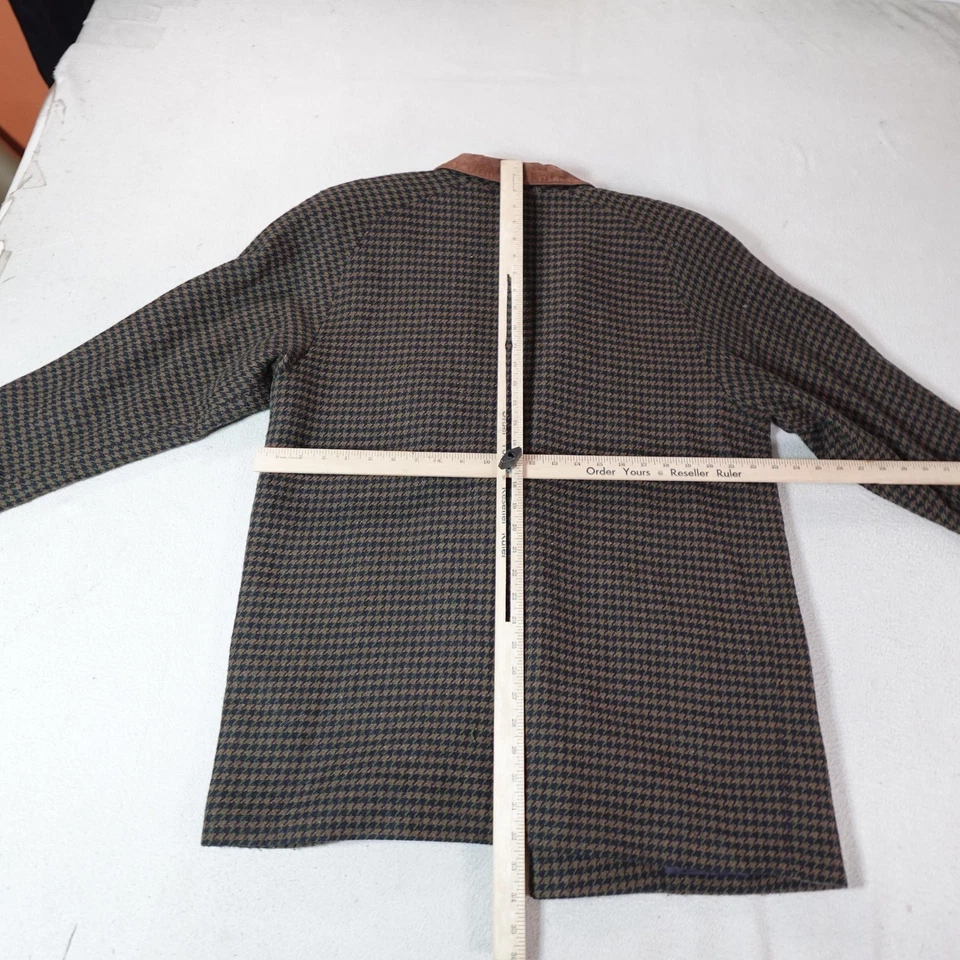 Chaqueta Vintage Old Money Mujer Grande Verde Cuadros Pata de Gallo Bagatelle Abrigo Años 90 Foto 4 de 4
