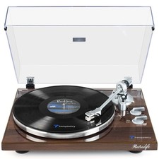 Turntable Belt Drive Record Player Wireless USB Digital Phono Bark Brown Output
