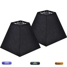 GO&SO Small Square Lampshades Set of 2 Black 4"×9"D×8.3"H